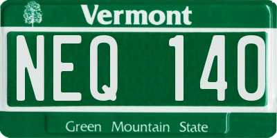 VT license plate NEQ140