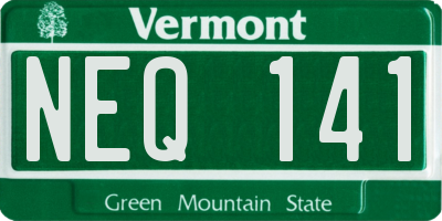 VT license plate NEQ141
