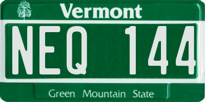 VT license plate NEQ144
