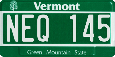 VT license plate NEQ145