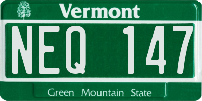 VT license plate NEQ147