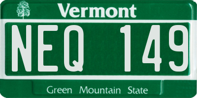 VT license plate NEQ149