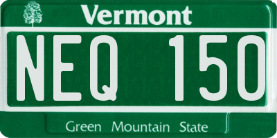 VT license plate NEQ150