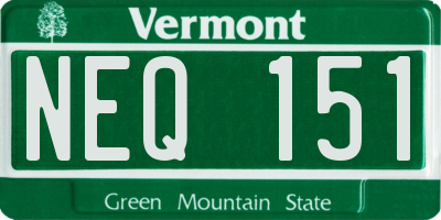 VT license plate NEQ151