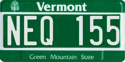 VT license plate NEQ155