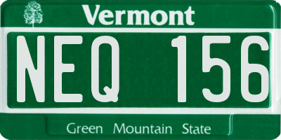 VT license plate NEQ156