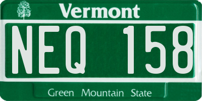 VT license plate NEQ158