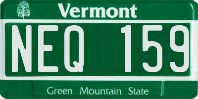 VT license plate NEQ159