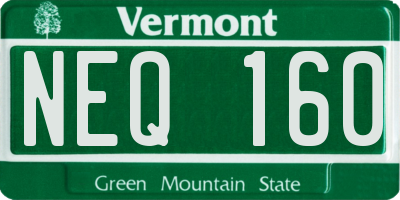 VT license plate NEQ160