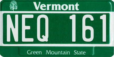 VT license plate NEQ161