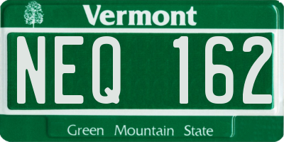 VT license plate NEQ162
