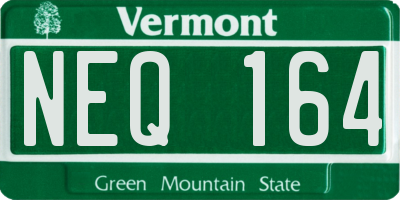 VT license plate NEQ164