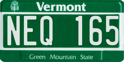 VT license plate NEQ165