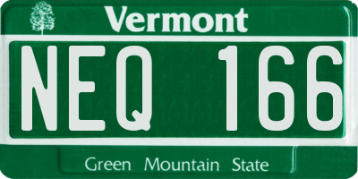 VT license plate NEQ166