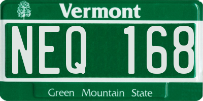 VT license plate NEQ168