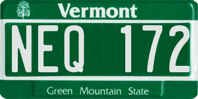 VT license plate NEQ172