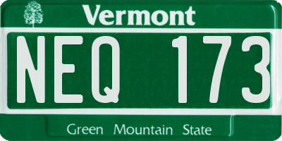 VT license plate NEQ173
