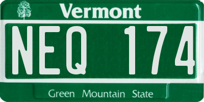 VT license plate NEQ174
