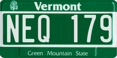 VT license plate NEQ179