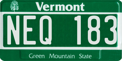 VT license plate NEQ183