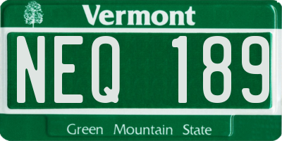 VT license plate NEQ189