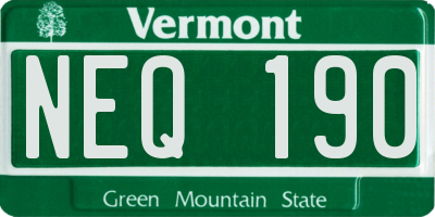 VT license plate NEQ190