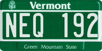 VT license plate NEQ192
