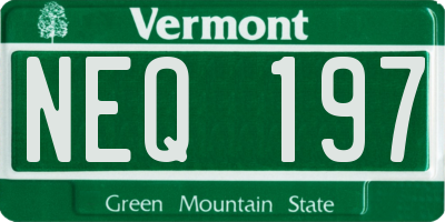 VT license plate NEQ197