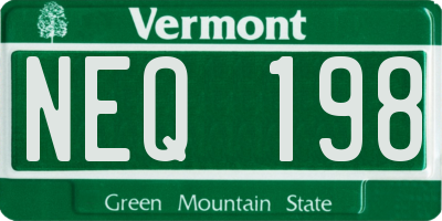 VT license plate NEQ198