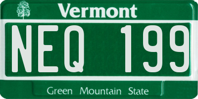 VT license plate NEQ199