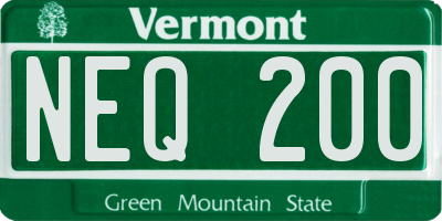 VT license plate NEQ200