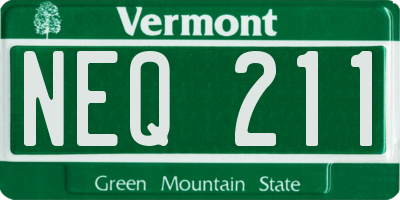 VT license plate NEQ211