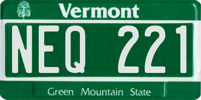 VT license plate NEQ221