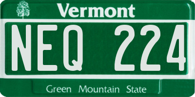 VT license plate NEQ224