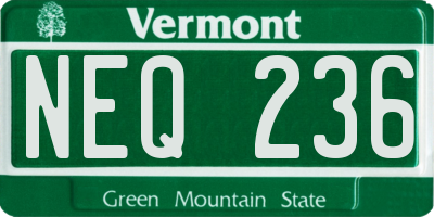 VT license plate NEQ236