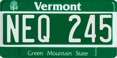 VT license plate NEQ245