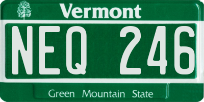 VT license plate NEQ246