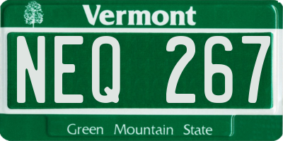 VT license plate NEQ267