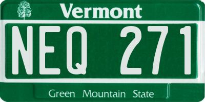 VT license plate NEQ271