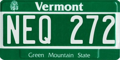 VT license plate NEQ272