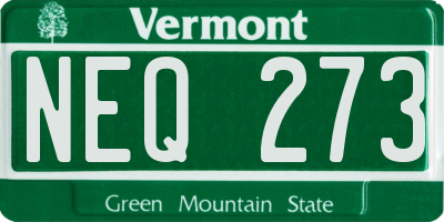 VT license plate NEQ273