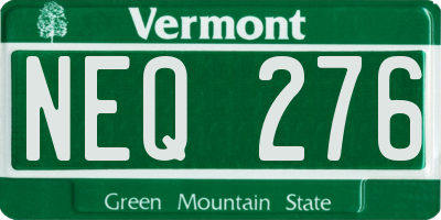VT license plate NEQ276