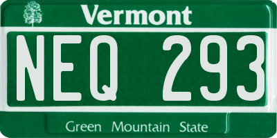 VT license plate NEQ293
