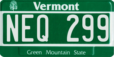 VT license plate NEQ299