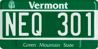 VT license plate NEQ301