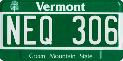 VT license plate NEQ306