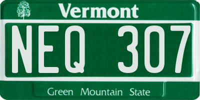 VT license plate NEQ307