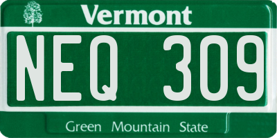 VT license plate NEQ309