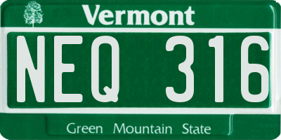 VT license plate NEQ316