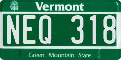 VT license plate NEQ318